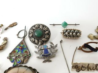 Antique & Old Vintage Jewellery Necklaces Brooches Pins Earrings Bundle Joblot 3