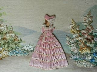 Vintage Embroidered Crinoline Lady 