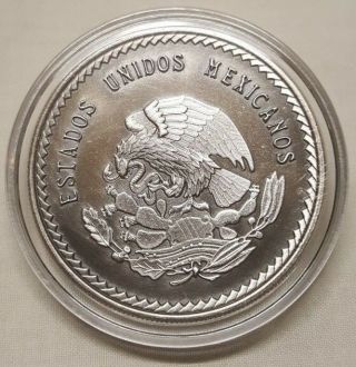 1oz.  999 Fine Silver Texas Rangers Badge Estados Unidos Mexicanos Antiqued Round 2
