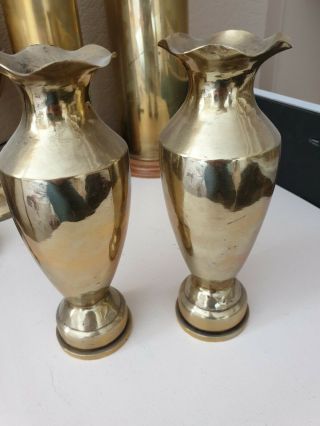 Shell Case Antique Brass Vases Trench Art 1941