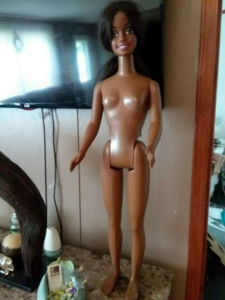 Vintage 1992 My Size Barbie Tan 38 Inches Black Hair Scratches