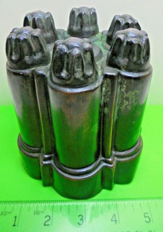 Antique Victorian Benham Froud Orb Sceptre Old Copper Jelly Mould Initials P G