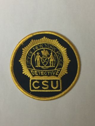 Nypd City Of York Police Department Csu Crime Scene Unit Detective Patch.