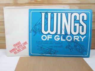 Vtg Wings Of Glory Color Foil Etch Art Print Set Wwi Airplanes Jim Deneen Folder