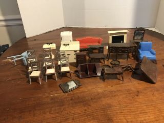 Vintage Plastic Toy Doll Furniture Doll House 1950s