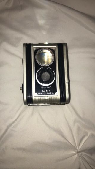 Antique Vintage Kodak Duaflex Box Camera Made In Usa W/ Kodet Lens