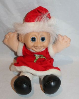 Vintage Russ? Christmas Mrs.  Santa Girl Troll Doll Plush Toy 12 "
