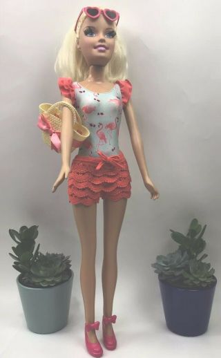 Vintage Barbie Blonde Hair Doll 2013 Just Play Mattel Approx 28” Tall
