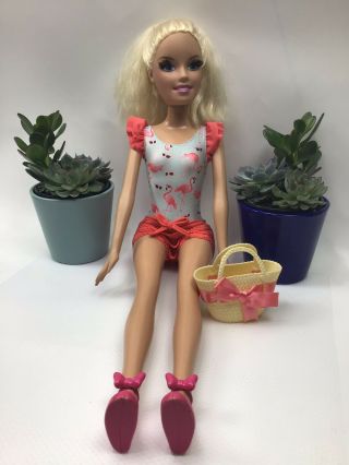 Vintage Barbie Blonde Hair Doll 2013 Just Play Mattel Approx 28” Tall 2