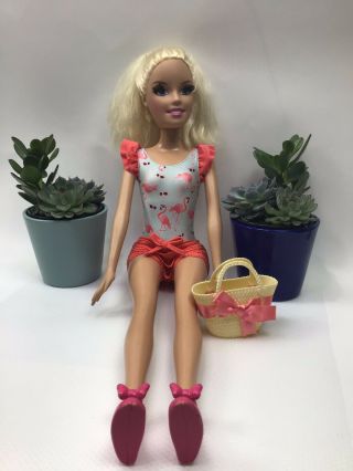 Vintage Barbie Blonde Hair Doll 2013 Just Play Mattel Approx 28” Tall 7