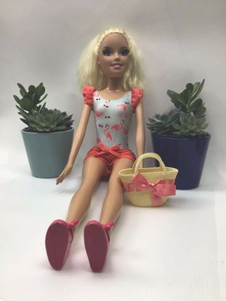 Vintage Barbie Blonde Hair Doll 2013 Just Play Mattel Approx 28” Tall 8