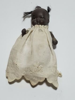 Vintage African American Bisque Jointed Baby Doll Occupied Japan