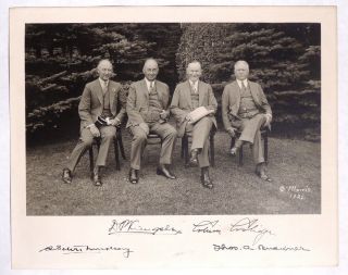 P890.  Vintage: President Calvin Coolidge & Mckinley B&w Photograph " Signed " 1928
