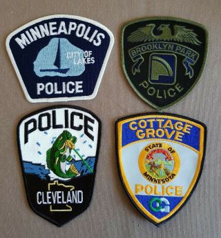 Usa - 4 X Different Police Patches - Minnesota 18