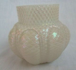 Antique Kralik Lutz Diamond Pattern Iridescent Glass Vase