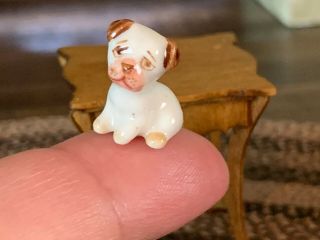 Vintage Miniature Dollhouse Uk Artisan Sweet 1/2 " Porcelain Puppy For Adoption
