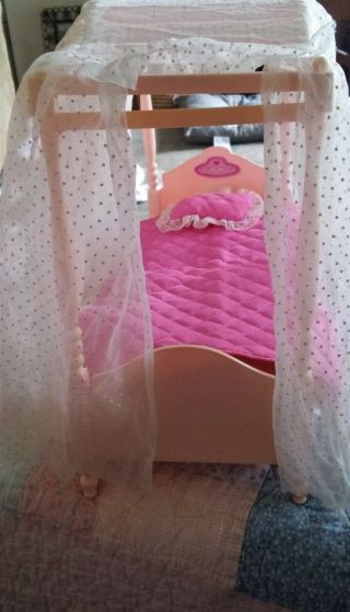 Barbie Dream Glow Canopy Bed & Bedding By Mattel 1985 Vintage Pink