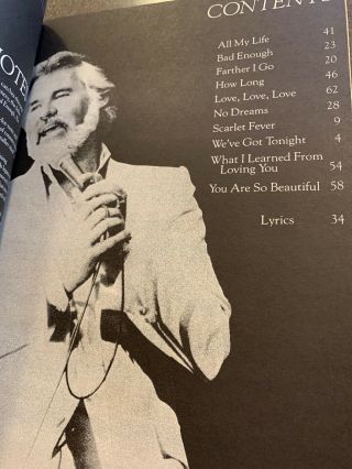 VINTAGE 1983 KENNY ROGERS WE ' VE GOT TONIGHT SONGBOOK SHEET MUSIC SONG BOOK 5