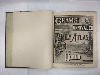Antique Gram ' s Unrivaled Family Atlas of the World Indexed 1884 w/ US State Maps 8