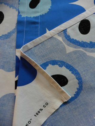 Vintage Marimekko Cotton Valance With Blue UNIKKO Print By Maija Isola Design 8