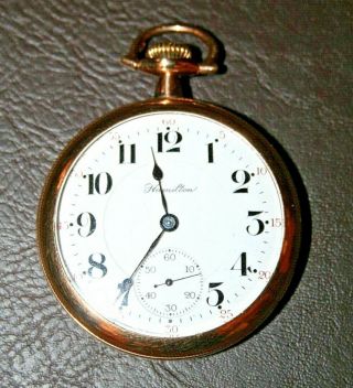 Antique Hamilton 17 - Jewel Large Open Face Pocket Watch C.  1917 1267045