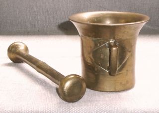 Antique Heavy Brass Double Handle MORTAR and PESTEL Crasher 460NN 2