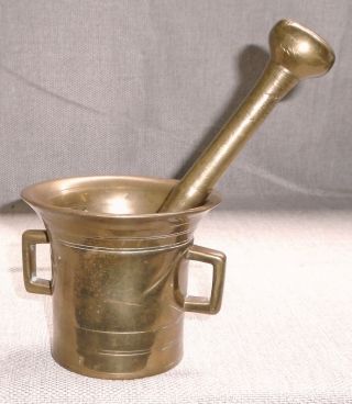 Antique Heavy Brass Double Handle MORTAR and PESTEL Crasher 460NN 3