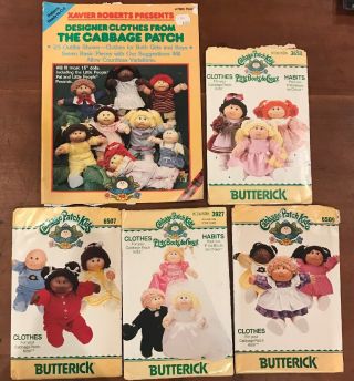 Vintage Cabbage Patch Doll Butterick Clothing 4 Patterns And Book 1980s Sewing