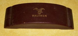 Old Waltham Watch Co Leather Lace Felt Box Vtg Display Cache Antique Jewelry Ma