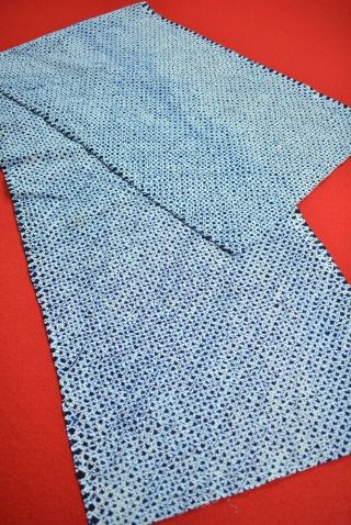 Ae43/65 Vintage Japanese Fabric Cotton Antique Boro Indigo Blue Shibori 56.  3 "
