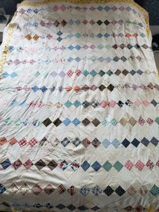 Finished,  Vintage Machine Sewn Quilt Top; 73 " X 95 "