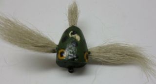 Vintage Wood Fly Fishing Lure - Green With Black Spots