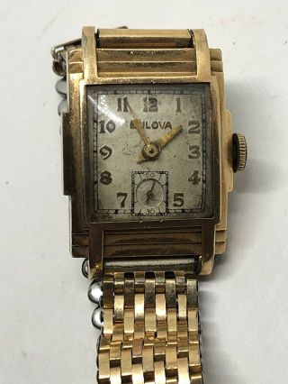 Vintage Bulova 10k Rolled Gold Plated Mens Watch
