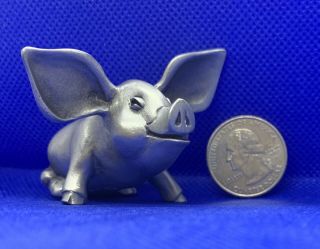 Flying Pig Hudson 612 We Pewter Mini Miniature Sculpture Shadow Box Figurine