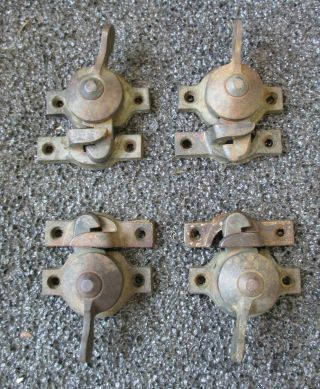 Matching Antique Cast Iron Window Sash Locks Set Of 4 W/ 1887 Patent Date