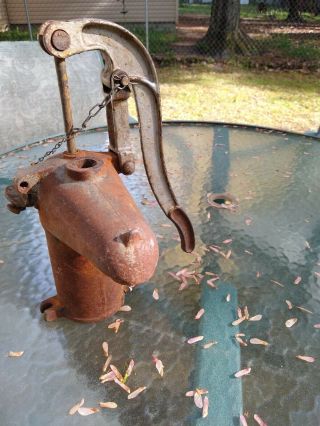 Hand Water Pump Well Pitcher Cast Iron Press Suction Antique