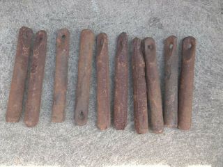 10 Cast Iron Window Weights 4 - 4 1/2 Lbs.  11 Inches Long.  100 Years Old
