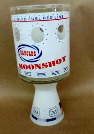 Harold`s Club 1969 Apollo 11 Moonshot Liquor W/shot Glass Man On The Moon