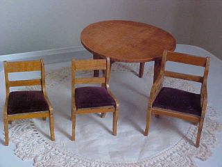 Vintage/antique Schneegas? Wood Table & 3 Chairs -