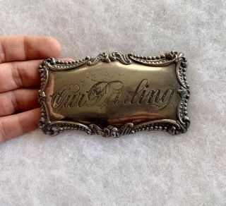 Antique Victorian Engraved " Our Darling " Coffin Cremation Casket Plaque Numbered
