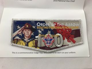 Bsa - Oa - Order Of The Arrow - 100th Annivery Flap