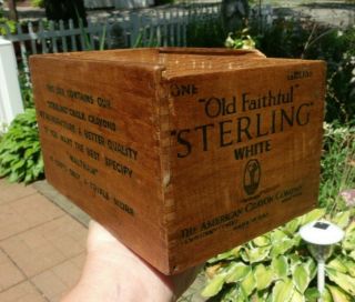 Vintage Advertising Wooden Box Wood Sterling American Crayon Co Old