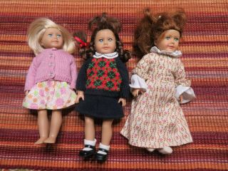 3 Loose Vintage American Girl Doll Mini Kit Falicity Molly W/clothes Nr