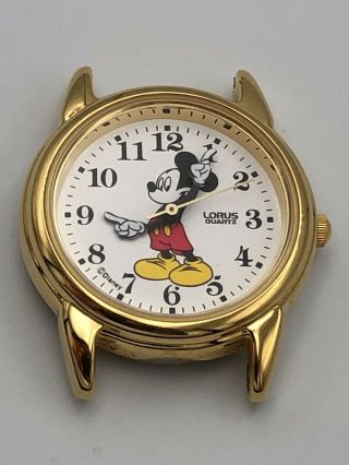 Vintage Lorus Disney Watch Mickey Mouse Gold Tone Women’s Children’s