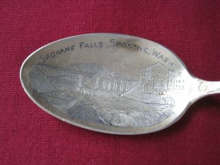 Spokane Falls,  Spokane,  Washington Sterling Souvenir Spoon