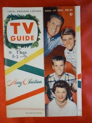 Lake Ontario December 25 Tv Guide 1954 Christmas Nelson Family Rick Space Patrol