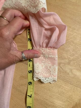 Sweet Pink Doll Dress W/ Lace Trim - pErfect Style For Antique Doll - age Unknown 5