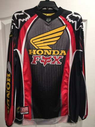 Vintage Fox Honda Motocross Dirt Bike Racing Offroad Jersey Men’s M Medium