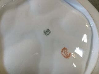 Antique GDA Limoges France Porcelain China Oyster Plate Gilded Rim 2