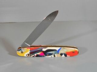 Coca Cola Multi Colored End Of Day Pocket Knife Celluloid Acryllic Made Germany
